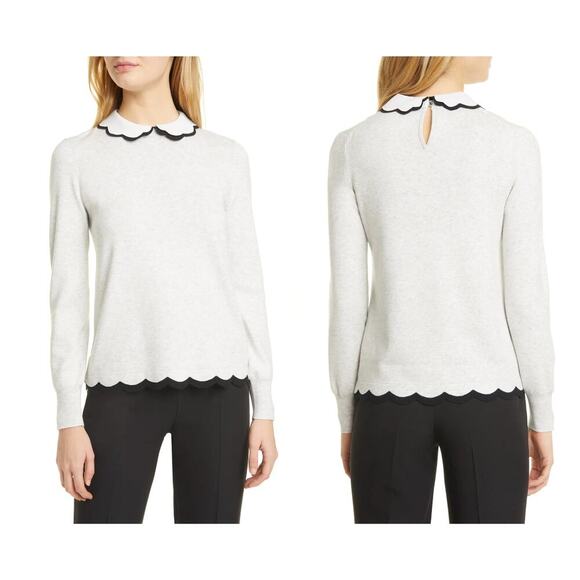 Ted Baker London Lheo Scallop Detail Layered Sweater Size 3 - Picture 6 of 7